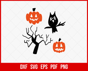 Boo October Fall Season Nightmare Funny Halloween SVG Cutting File Digital Download