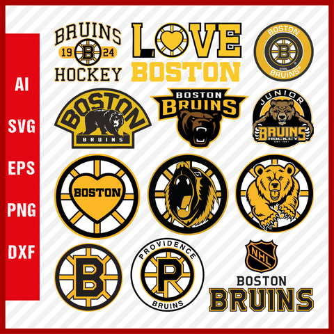 Boston Bruins Hockey Svg, NHL National Hockey League Team Svg Logo Clipart Bundle