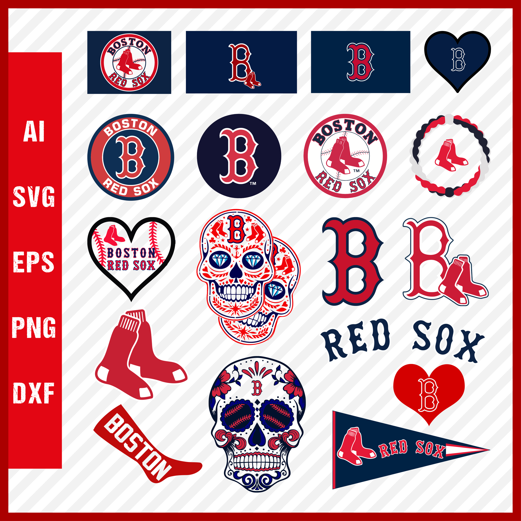 Boston Redsox Mlb Svg Cut Files Baseball Clipart Bundle –  Creativedesignmaker