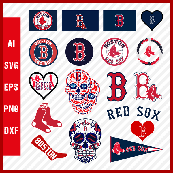 Boston Redsox Skull 2 svg, mlb svg, eps, dxf, png, digital file