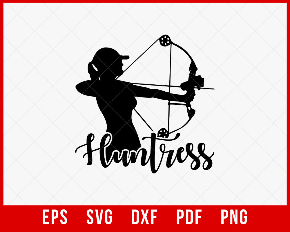 Bow Huntress Doe Hunting SVG Cutting File Digital Download