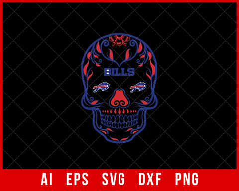 Buffalo Bills Mafia Clipart Skeleton Silhouette NFL SVG EPS PNG DXF Cut File for Cricut Silhouette Digital Download