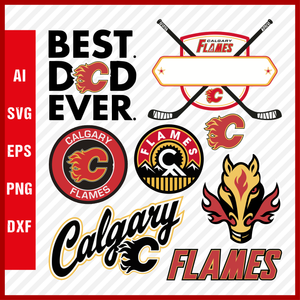 Calgary Flames Svg, NHL National Hockey League Team Svg Logo Clipart Bundle