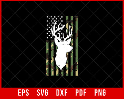 Camouflage American Flag Patriotic Hunting SVG Cutting File Instant Download