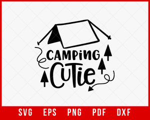 Camping Cutie Summer T-shirt Design Digital Download File