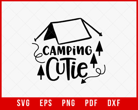 Camping Cutie Summer T-shirt Design Digital Download File