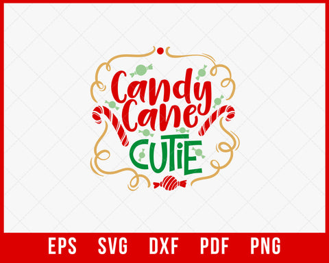 Candy Cane Cutie Funny Christmas SVG Cutting File Digital Download