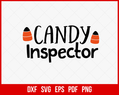 Candy Inspector Cute Witch Funny Halloween SVG Cutting File Digital Download