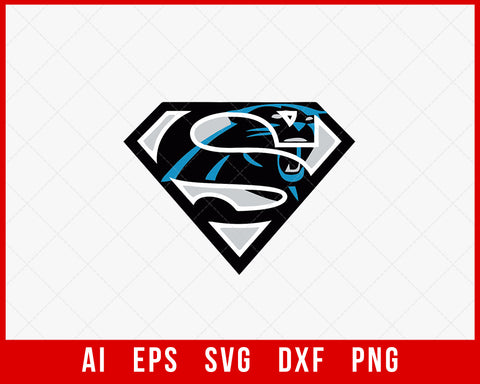 NFL Carolina Panthers Logo Superhero Vector SVG Cut File for Cricut Silhouette Digital Download