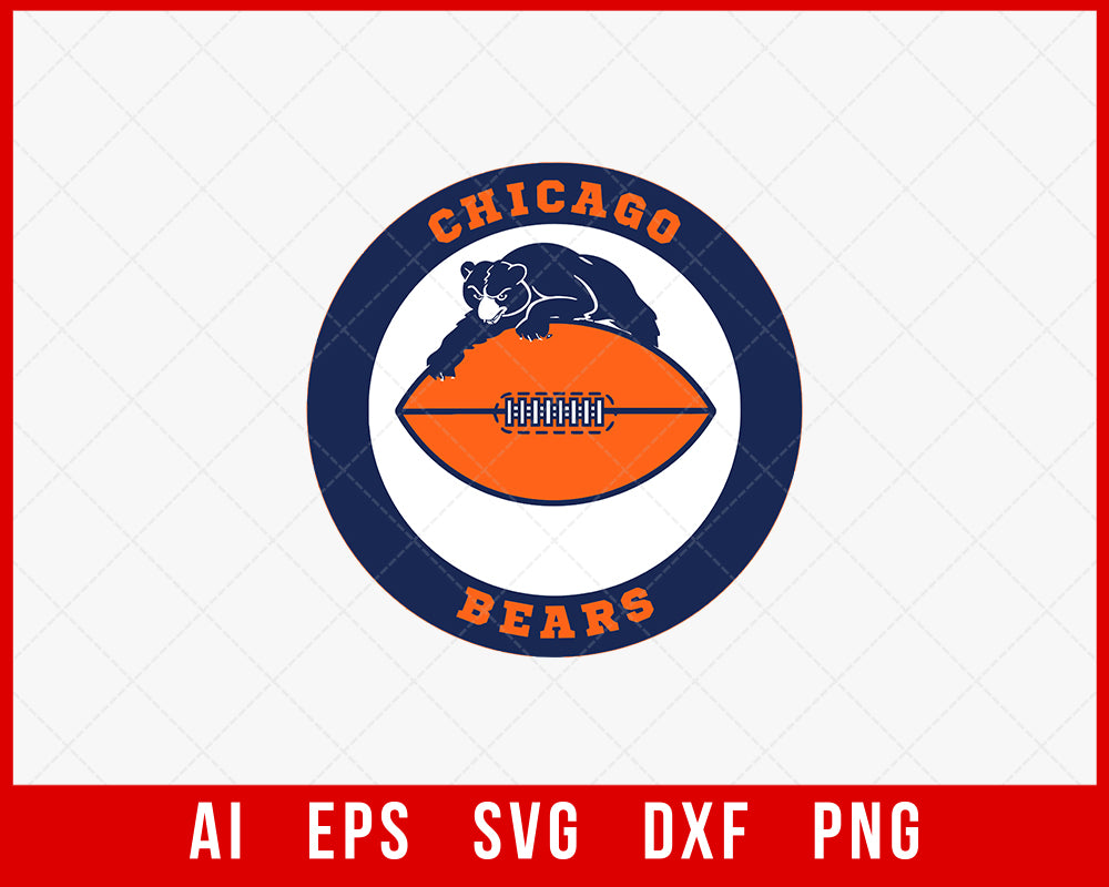 Chicago Bears Logo Clipart Silhouette NFL SVG Cut File for Cricut Digital Download
