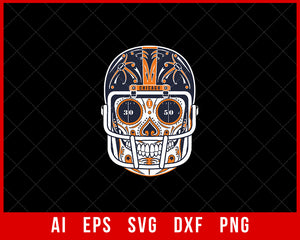 Chicago Bears Helmet with Skeleton Head NFL SVG Cut File for Cricut Digital Download