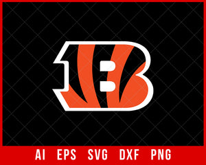 Cincinnati Bengals Clipart Logo NFL SVG Cut File for Cricut Digital Download