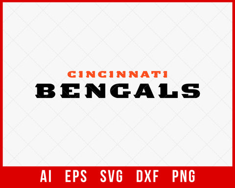 Cincinnati Bengals Logo Silhouette NFL T-shirt Design SVG Cut File for Cricut Digital Download