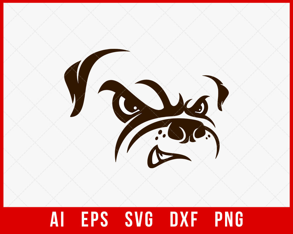 Cleveland Browns Bull Dog Cameo Decal NFL T-shirt Design SVG Cut File for Cricut Digital Download