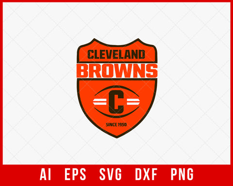 Cleveland Browns Silhouette NFL Logo Vector SVG T-shirt Design SVG Cut File for Cricut Digital Download