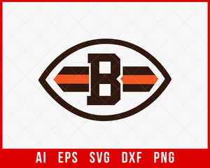 Cleveland Browns Logo Silhouette NFL T-shirt Design SVG Cut File for Cricut Digital Download