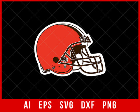 Cleveland Browns Helmet Silhouette NFL T-shirt Design SVG Cut File for Cricut Digital Download
