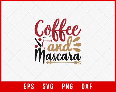 Coffee and Mascara Funny Christmas Santa’s Cute Elf Reindeer Grinch SVG Cut File for Cricut and Silhouette