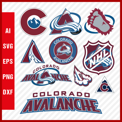 Colorado Avalanche Svg, NHL National Hockey League Team Svg Logo Clipart Bundle