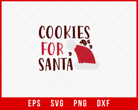 Cookies for Santa Hat Funny Claus and Sleigh Christmas Winter Holiday SVG Cut File for Cricut and Silhouette