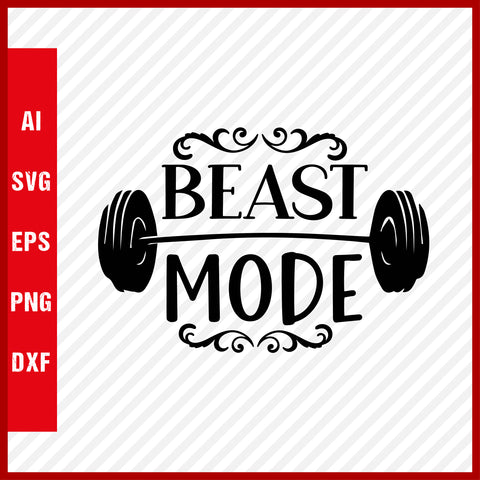 Beast mode T-Shirt & Svg for Workout Lover, Fitness Svg, Love Gym SVG, Fitness Shirt, Workout Svg, Yoga Svg