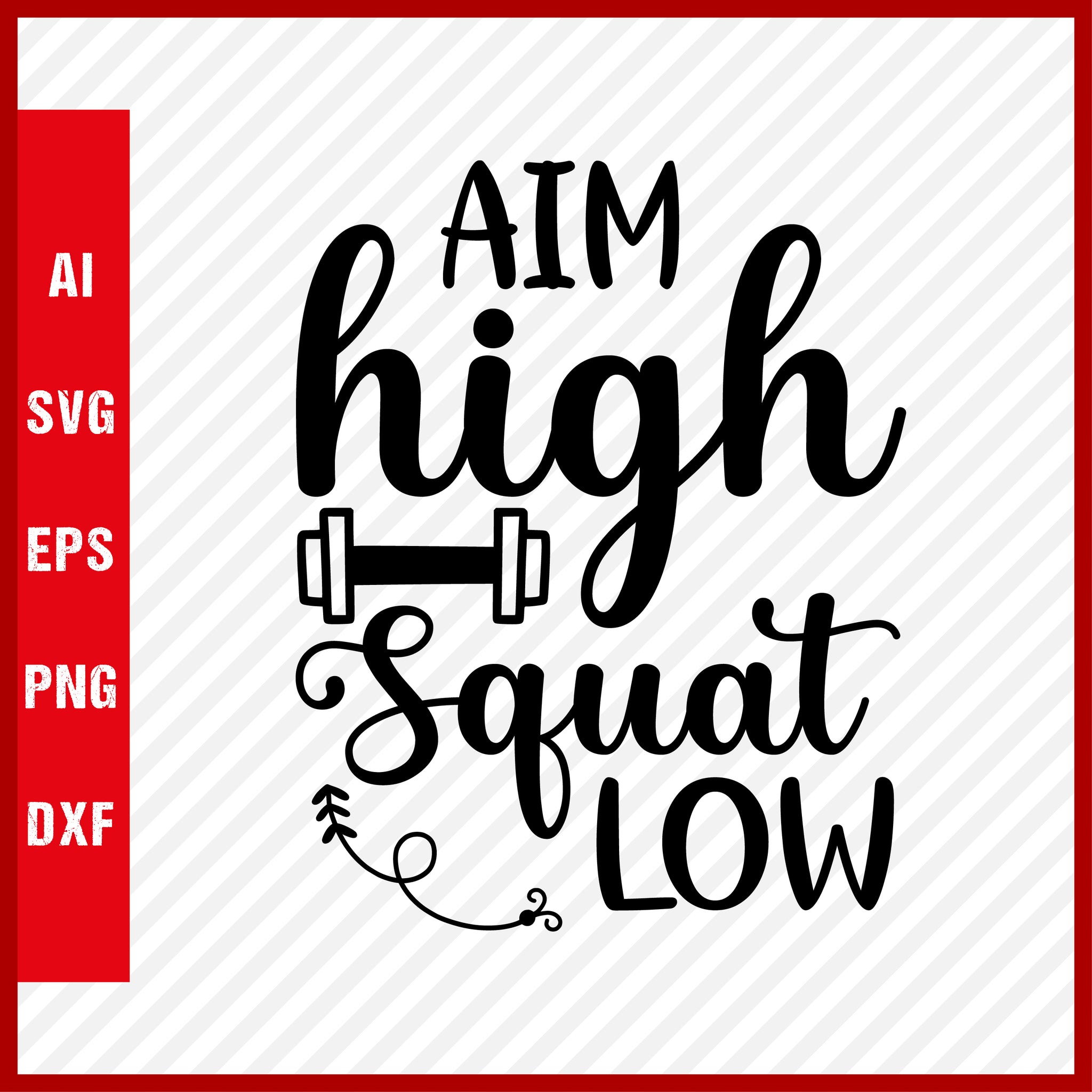 Aim High, Squat Low | Gym Weightlifting Working Out Premium T-Shirt
