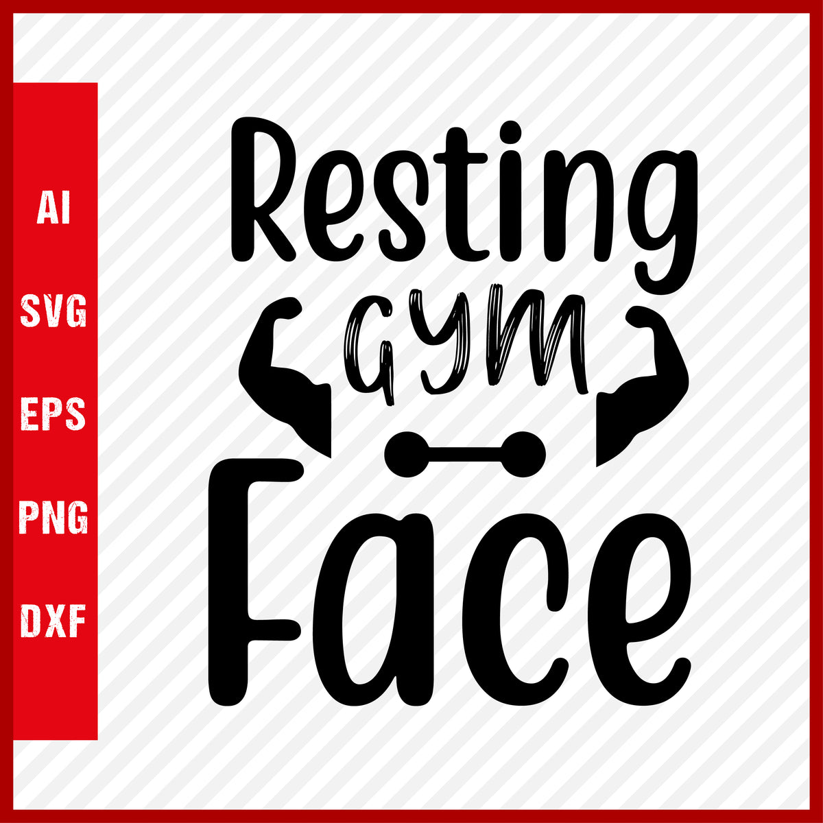Resting Gym Face T-Shirt & Svg for Workout Lover, Fitness Svg, Love Gy ...