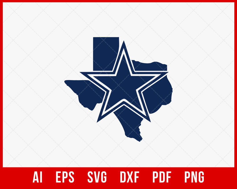 Texas State Map Cowboys Football Logo SVG | Creative Design Maker ...