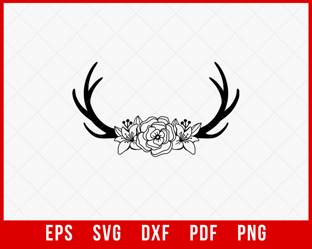 Deer Antler Monogram Buck Hunting SVG Cutting File Digital Download
