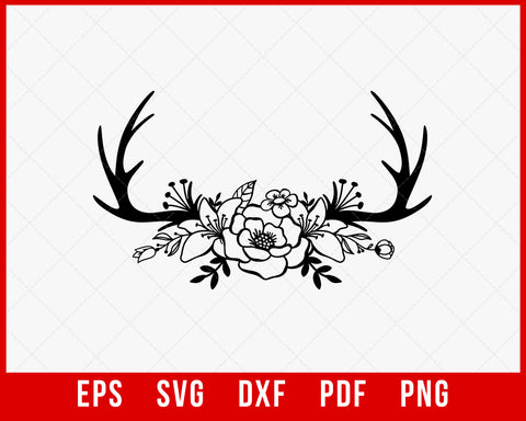 Deer Antler Monogram Rack Hunting SVG Cutting File Digital Download
