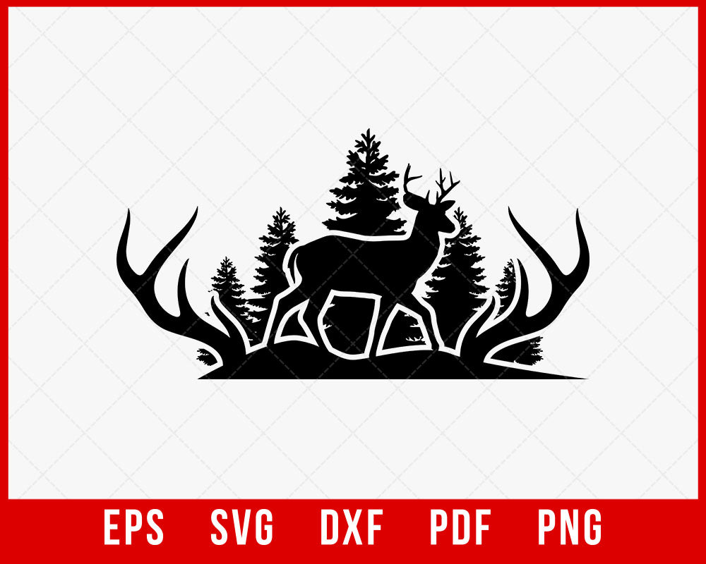 Deer Hunting Frame SVG, Deer svg, Hunting SVG T-Shirt Design Hunting SVG Cutting File Digital Download