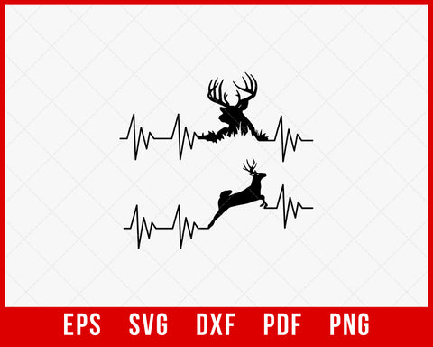 Deer Hunting Heartbeat Outdoor Life SVG Cutting File Instant Download
