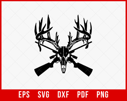 Deer Skeleton Rifle Hunter Outdoor Hunting Shirt SVG Cutting File Instant Download