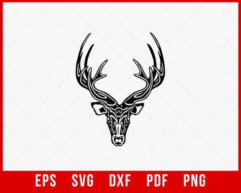 Deer Skull Hunt Deer Antler SVG Cutting File Instant Download