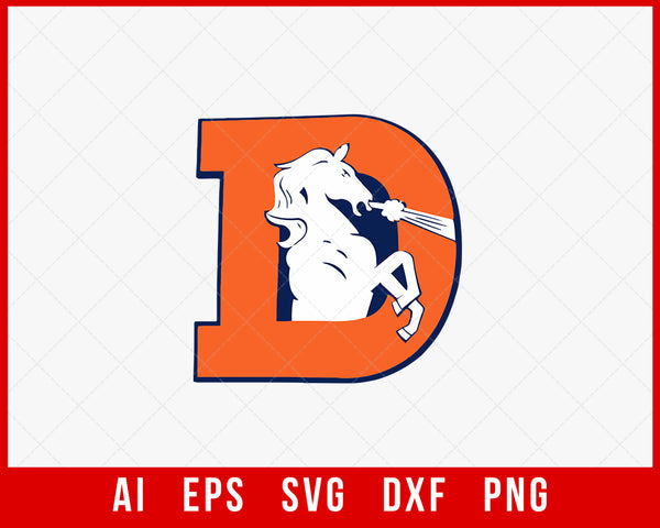 Denver Broncos NFL Christmas Logo SVG Graphic Design File