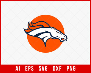 Denver Broncos Clipart NFL Logo SVG T-shirt Design SVG Cut File for Cricut Digital Download