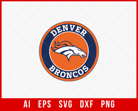 Denver Broncos NFL Logo Vector SVG T-shirt Design SVG Cut File for Cricut Digital Download