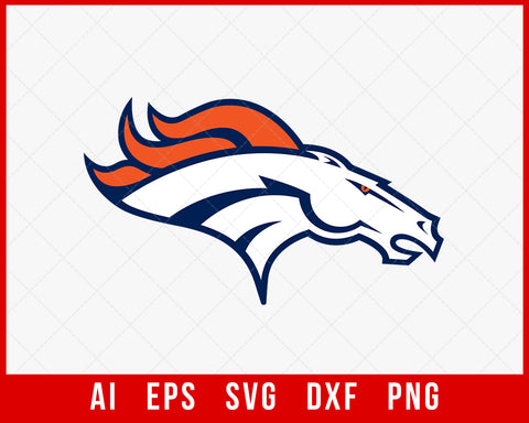 Denver Broncos Silhouette NFL Logo Vector SVG T-shirt Design SVG Cut File for Cricut Digital Download