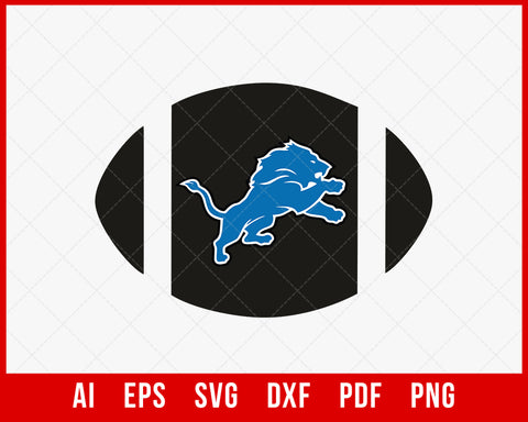 Detroit Lions Football Clipart SVG File for Cricut Maker and Silhouette Cameo Digital Download
