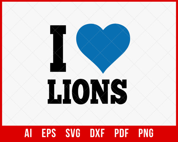 Detroit Lions logo Digital File (SVG cutting file + pdf+png+dxf)