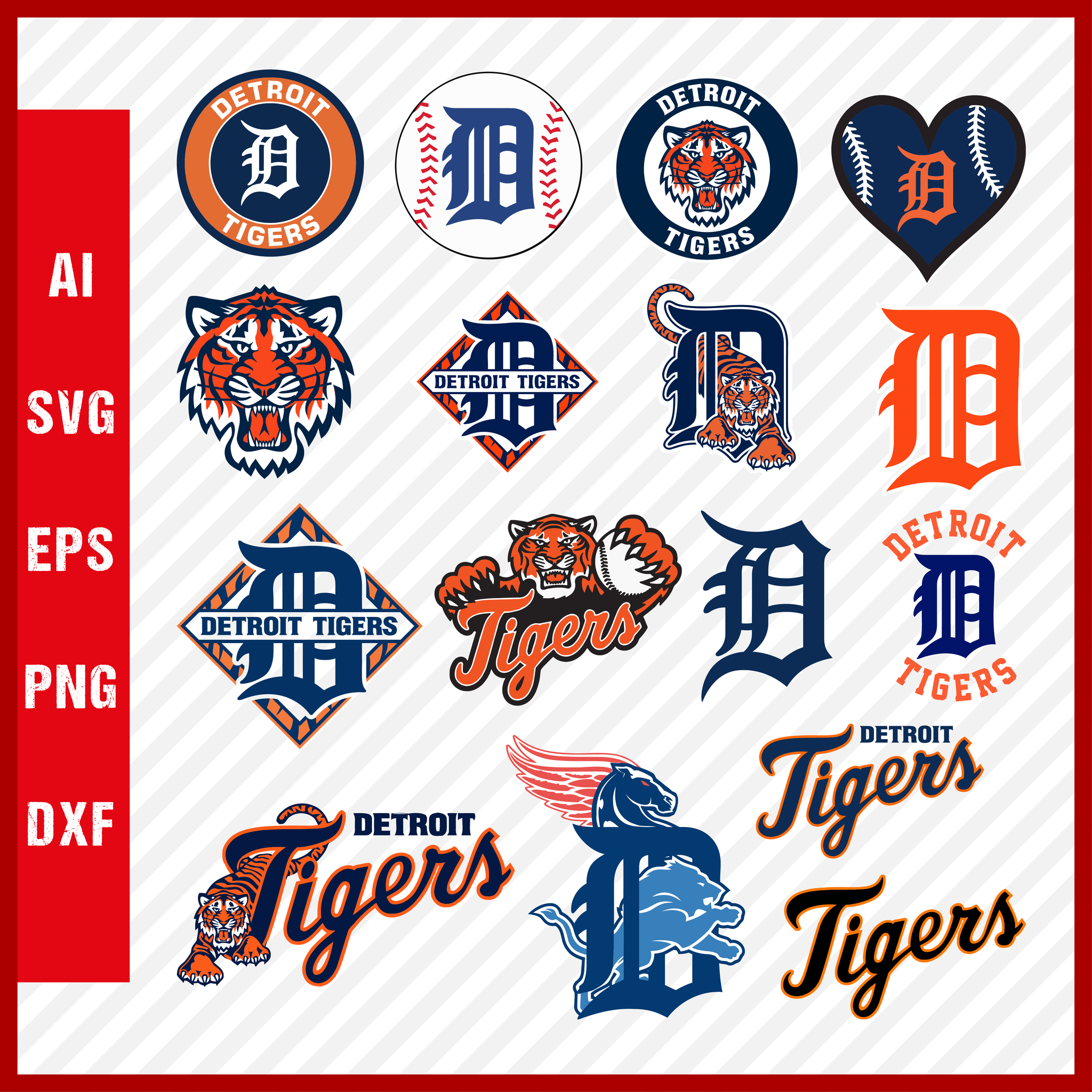 Detroit Tigers Mlb Svg Cut Files Baseball Clipart Bundle –  Creativedesignmaker