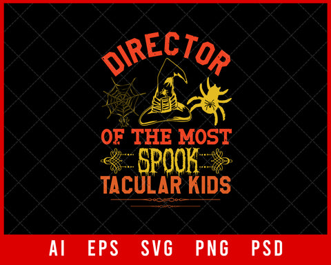 Director of the Most Spooktacular Kids Funny Halloween Editable T-shirt Design Instant Download File