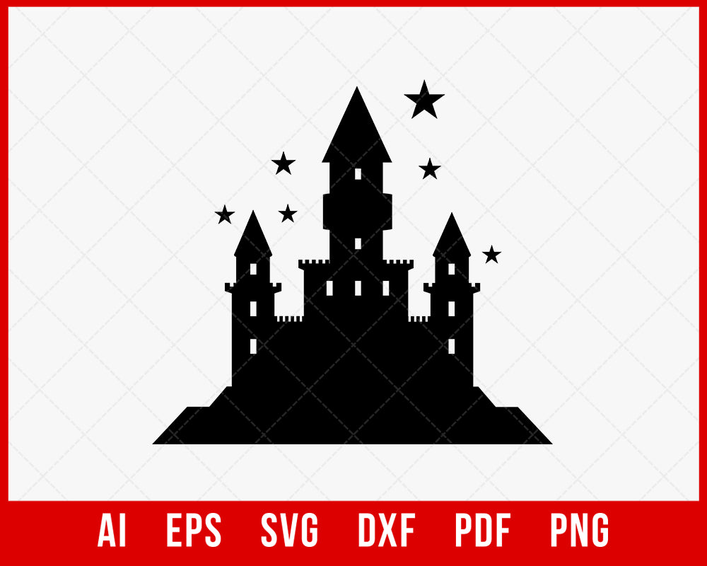 Walt Disney Castle T-shirt Design SVG Cut File for Cricut Silhouette Digital Download