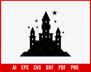 Walt Disney Castle T-shirt Design SVG Cut File for Cricut Silhouette Digital Download