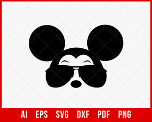 Mickey with Sunglass Disney SVG Cut File for Cricut Silhouette Digital Download