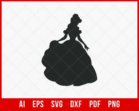 Disney Princess Silhouette SVG DXF Cut File for Cricut Silhouette Digital Download