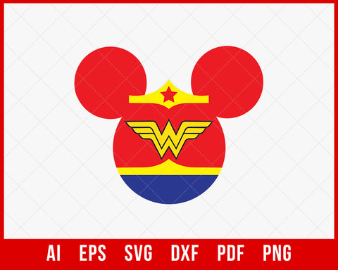 Minnie Mouse Wonder Woman Logo Disney SVG Cut File for Cricut Silhouette Digital Download