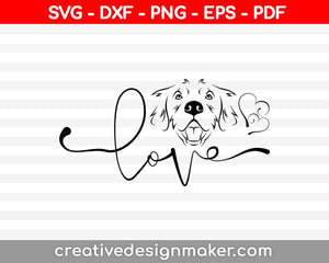 Dog Love Svg Dxf Png Eps Pdf Printable Files