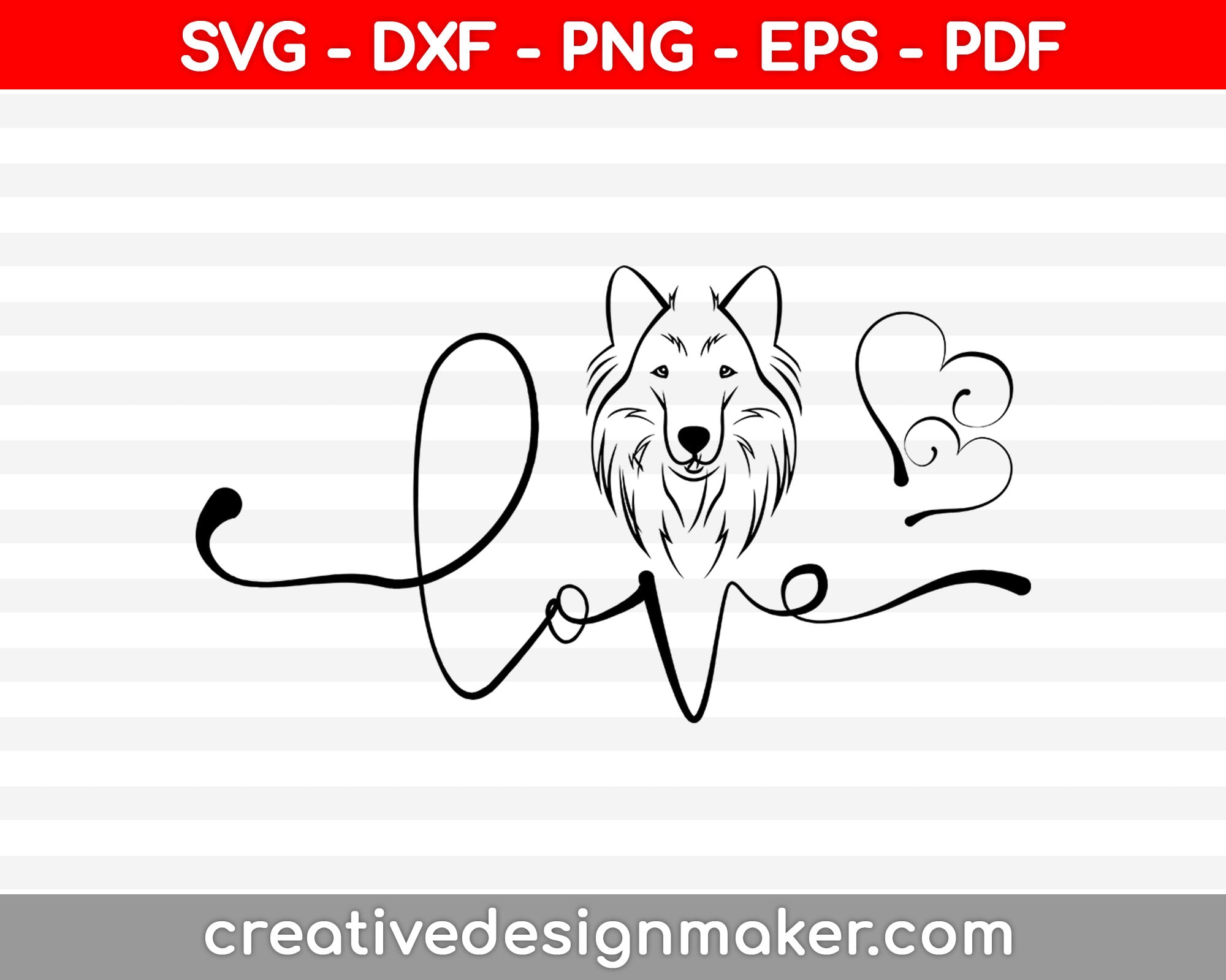 Dog Svg Dxf Png Eps Pdf Printable Files