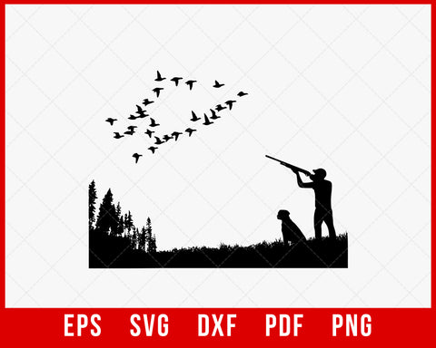 Duck Hunting Waterfowl Hunter SVG Cutting File Digital Download